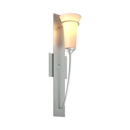 Banded Torch Wall Light in Vintage Platinum.