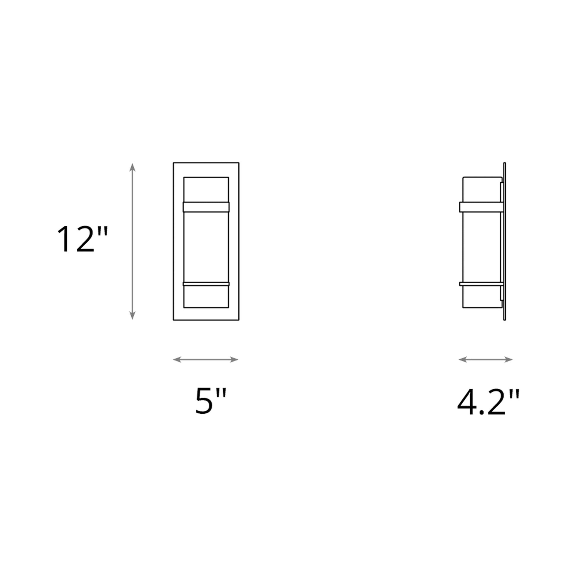 Banded Vertical Bar Wall Light - line drawing.