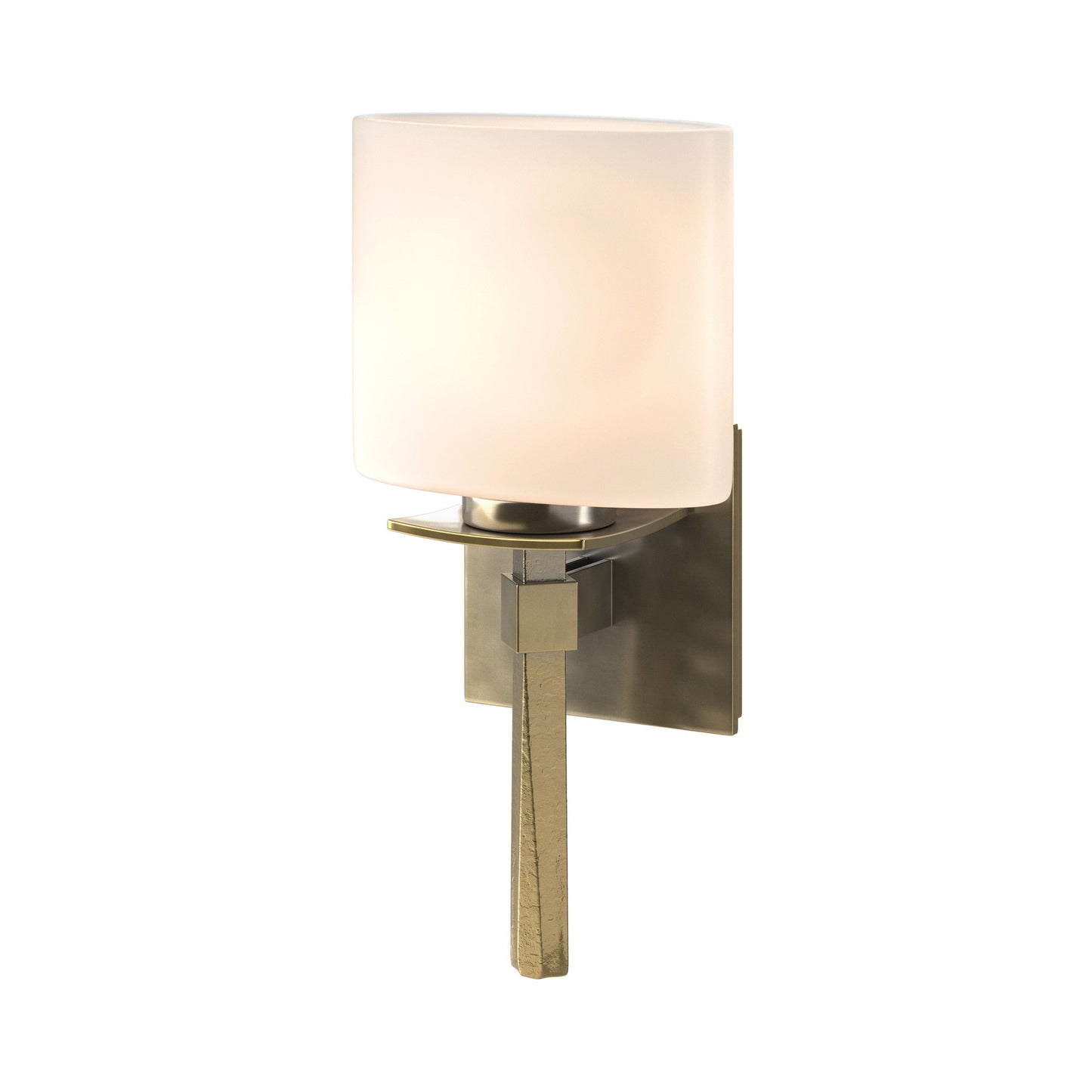 Beacon Hall Ellipse Glass Wall Light in Modern Brass.