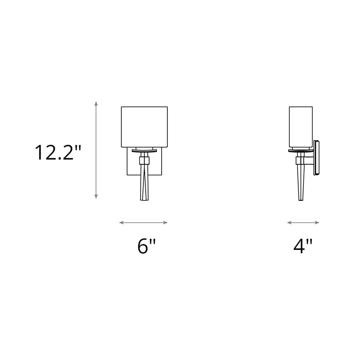 Beacon Hall Ellipse Glass Wall Light - line drawing.