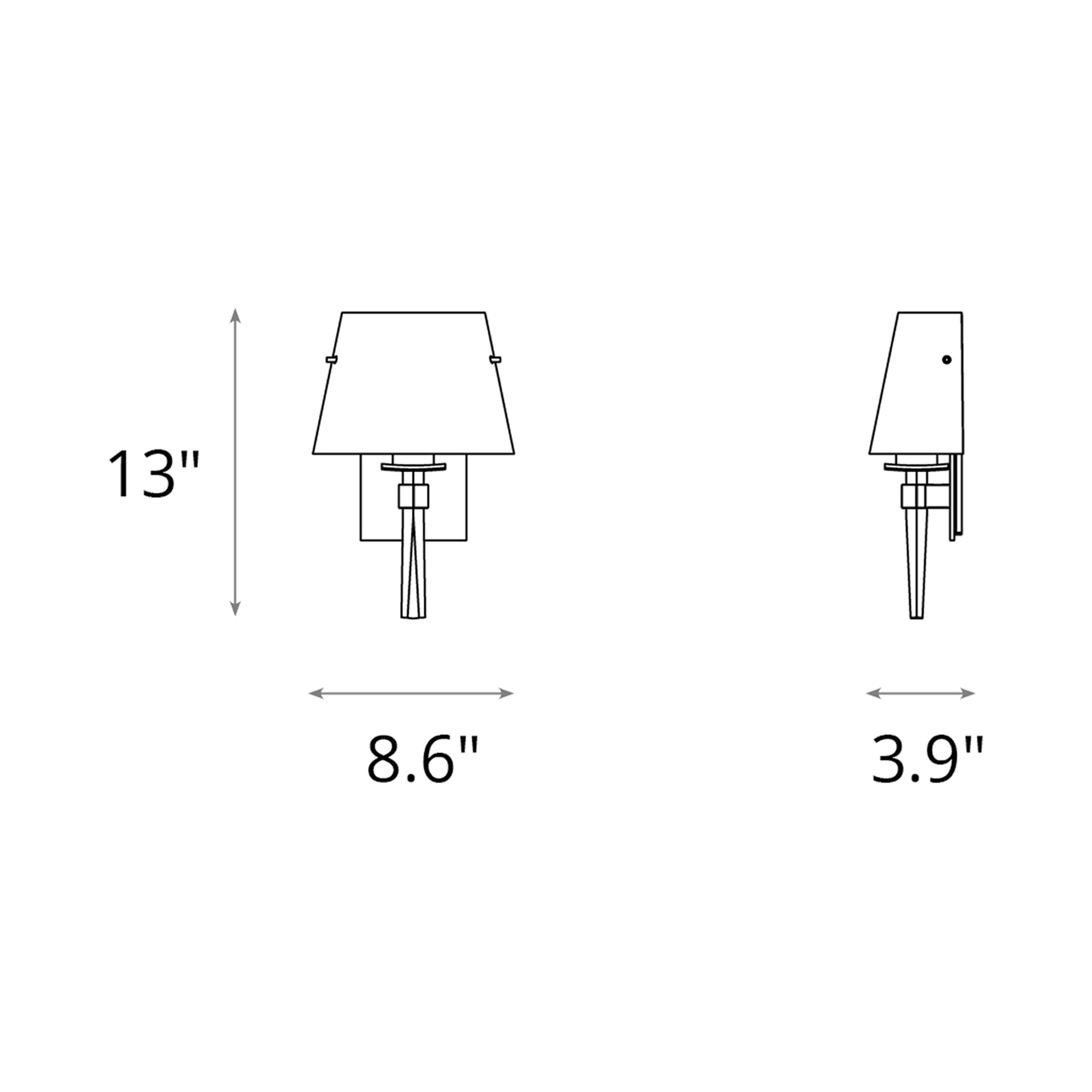 Beacon Hall Half Cone Glass - line drawing.
