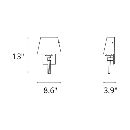 Beacon Hall Half Cone Glass - line drawing.