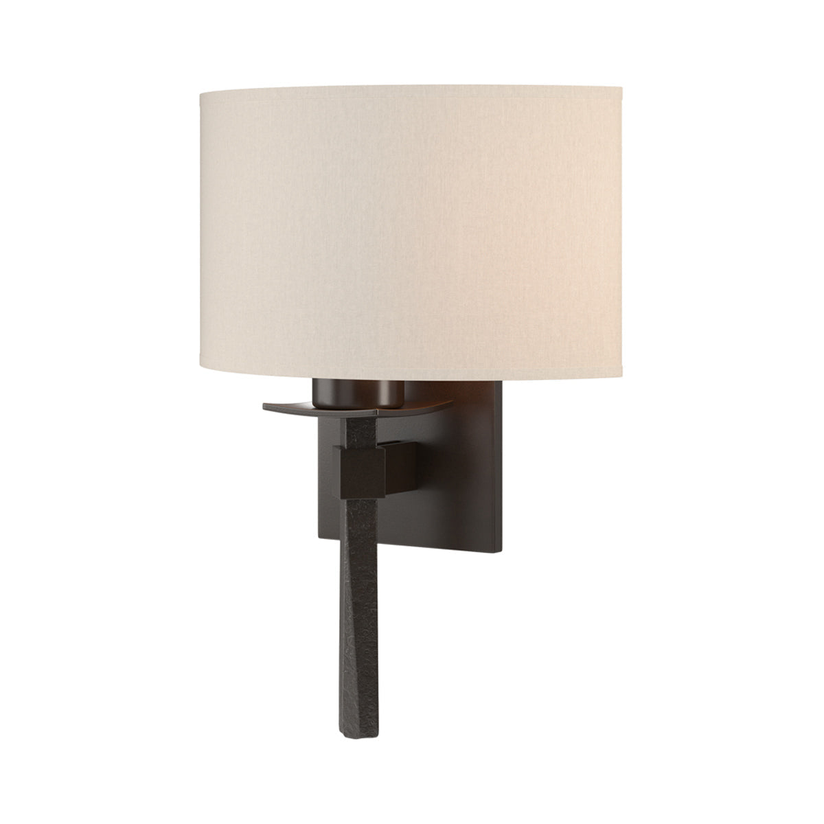 Beacon Hall Half Drum Shade Wall Light in Oil Rubbed Bronze/Flax.