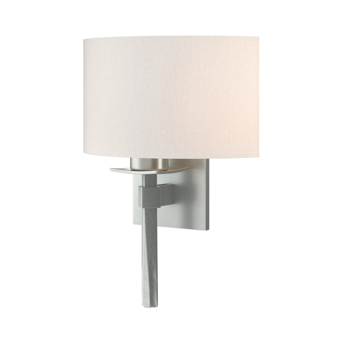 Beacon Hall Half Drum Shade Wall Light in Vintage Platinum/Flax.