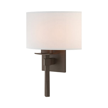 Beacon Hall Half Drum Shade Wall Light in Bronze/Natural Anna.