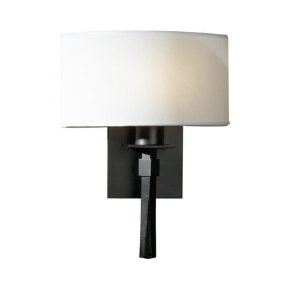 Beacon Hall Half Drum Shade Wall Light in Dark Smoke/Natural Anna.