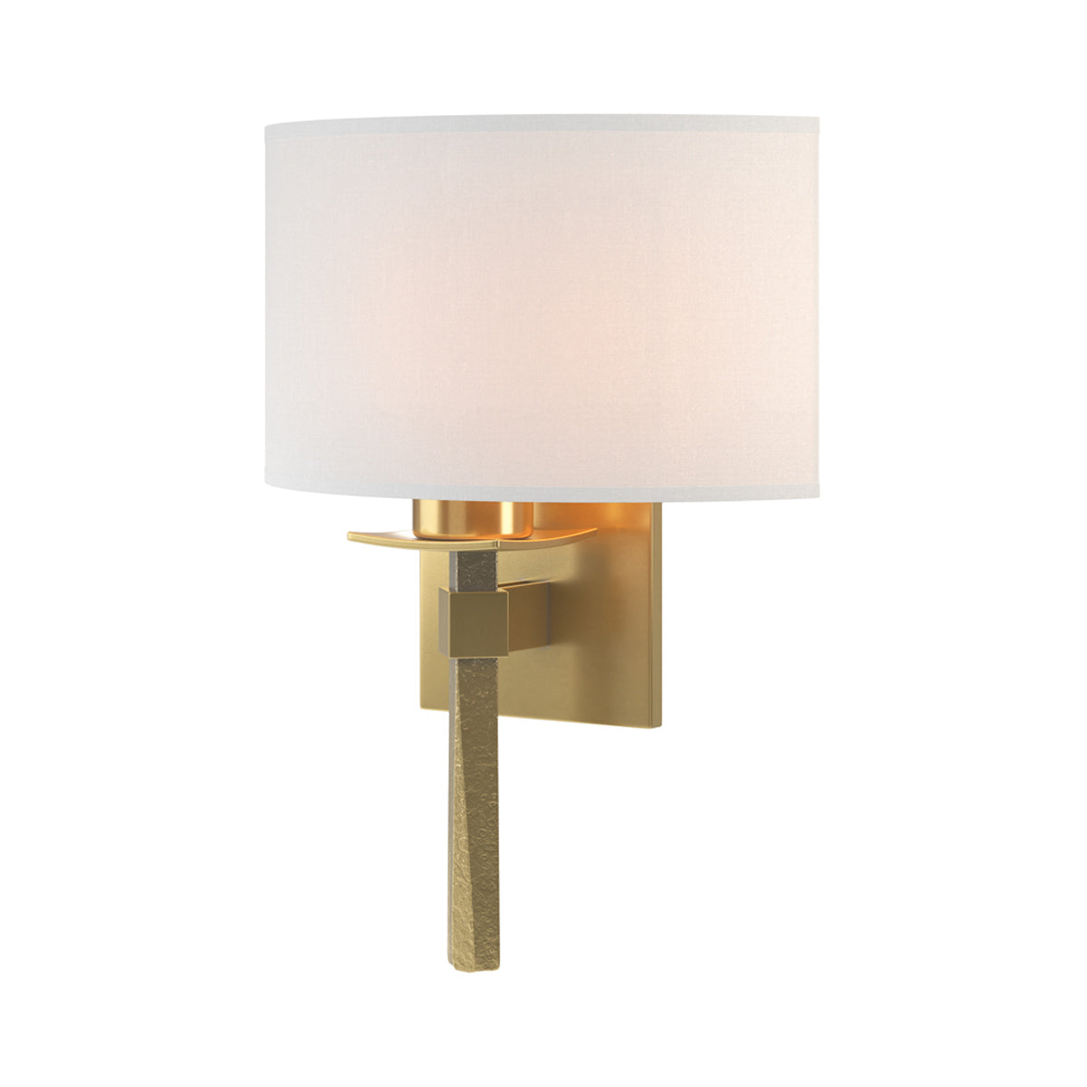 Beacon Hall Half Drum Shade Wall Light in Modern Brass/Natural Anna.