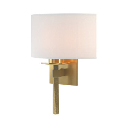 Beacon Hall Half Drum Shade Wall Light in Modern Brass/Natural Anna.