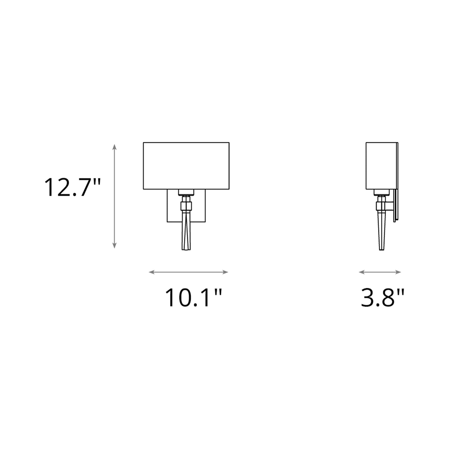 Beacon Hall Half Drum Shade Wall Light - line drawing.