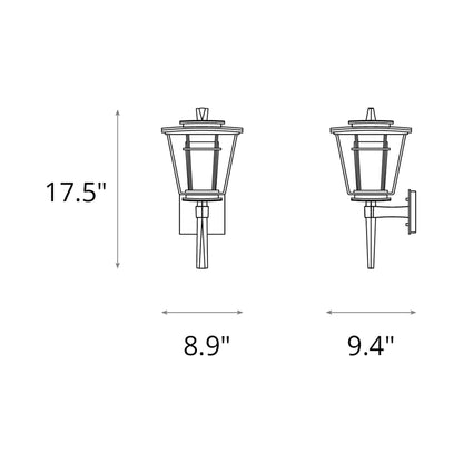 Beacon Hall Outdoor Wall Light - line drawing.