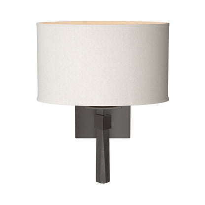Beacon Hall Oval Drum Shade Wall Light in Oil Rubbed Bronze/Flax.