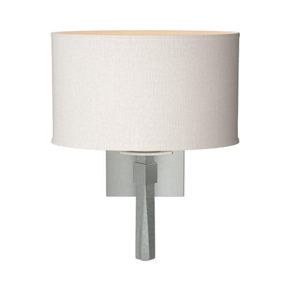 Beacon Hall Oval Drum Shade Wall Light in Vintage Platinum/Flax.