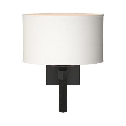 Beacon Hall Oval Drum Shade Wall Light in Black/Natural Anna.