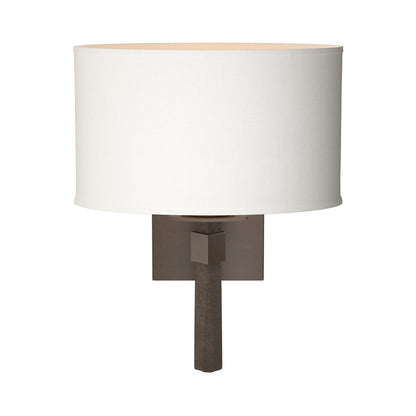 Beacon Hall Oval Drum Shade Wall Light in Bronze/Natural Anna.
