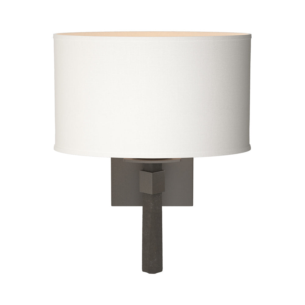 Beacon Hall Oval Drum Shade Wall Light in Dark Smoke/Natural Anna.