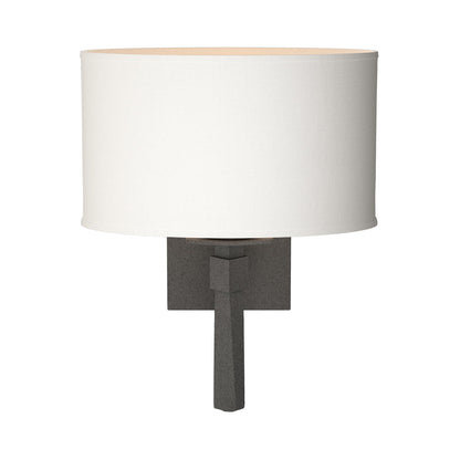 Beacon Hall Oval Drum Shade Wall Light in Natural Iron/Natural Anna.
