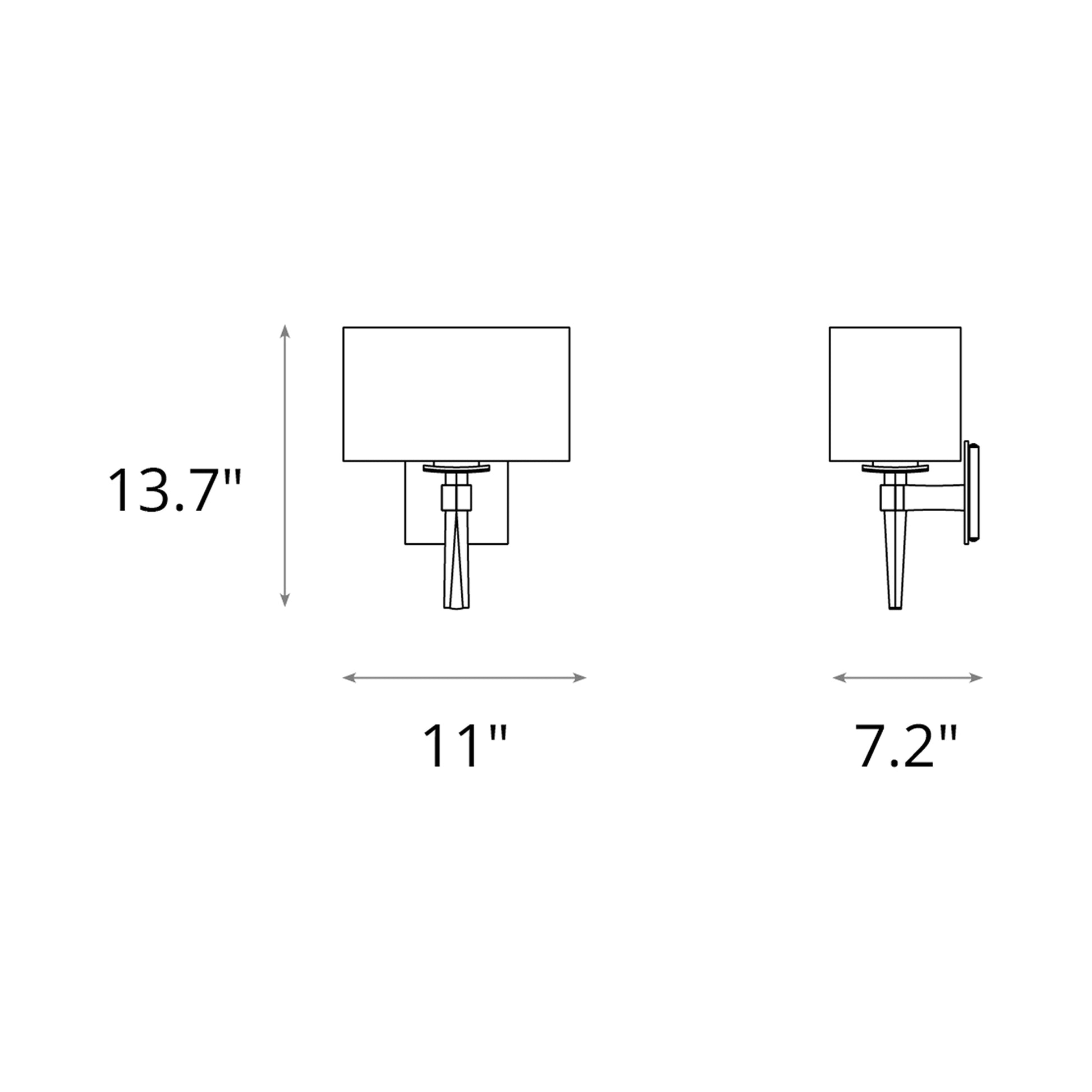 Beacon Hall Oval Drum Shade Wall Light - line drawing.