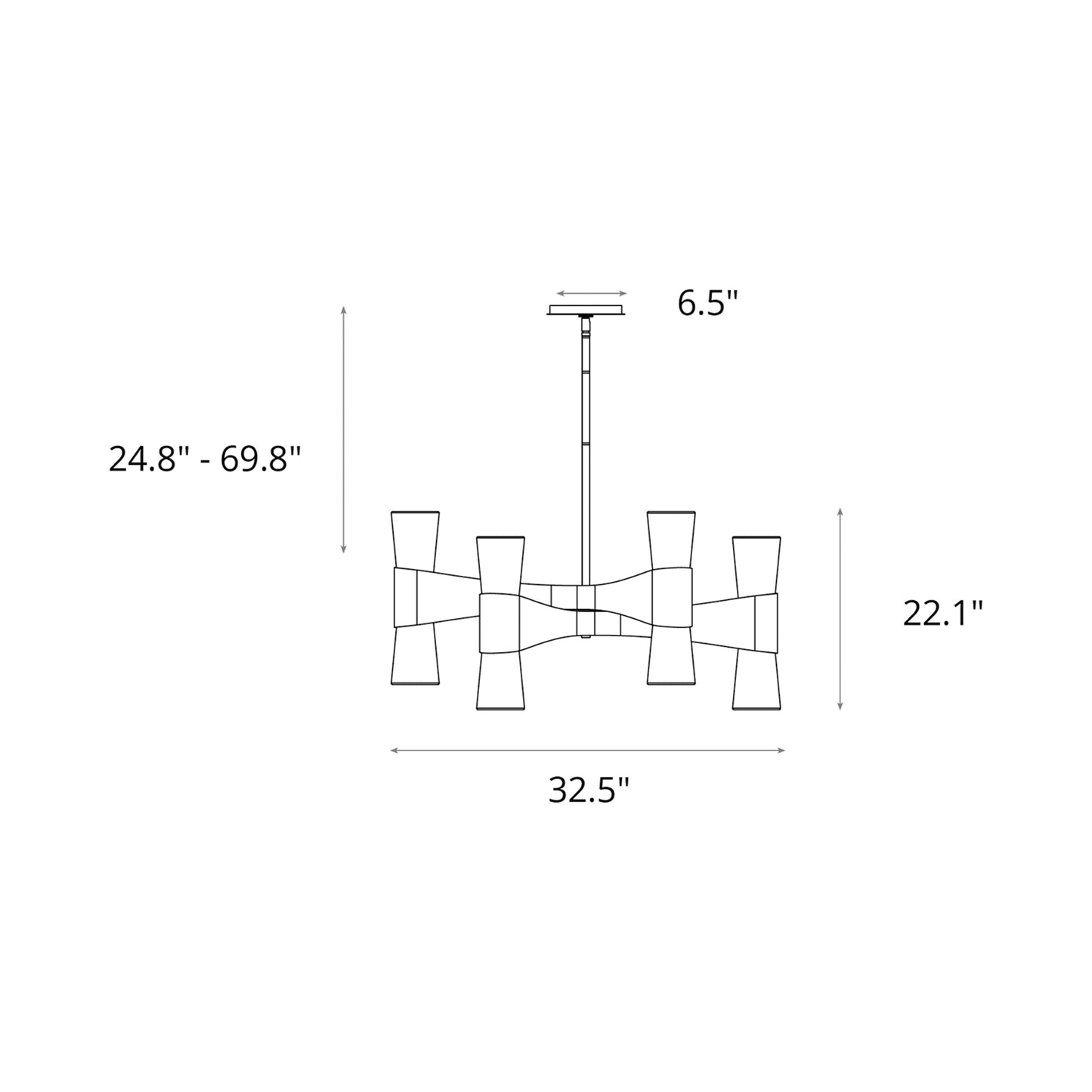 Bellis Chandelier - line drawing.