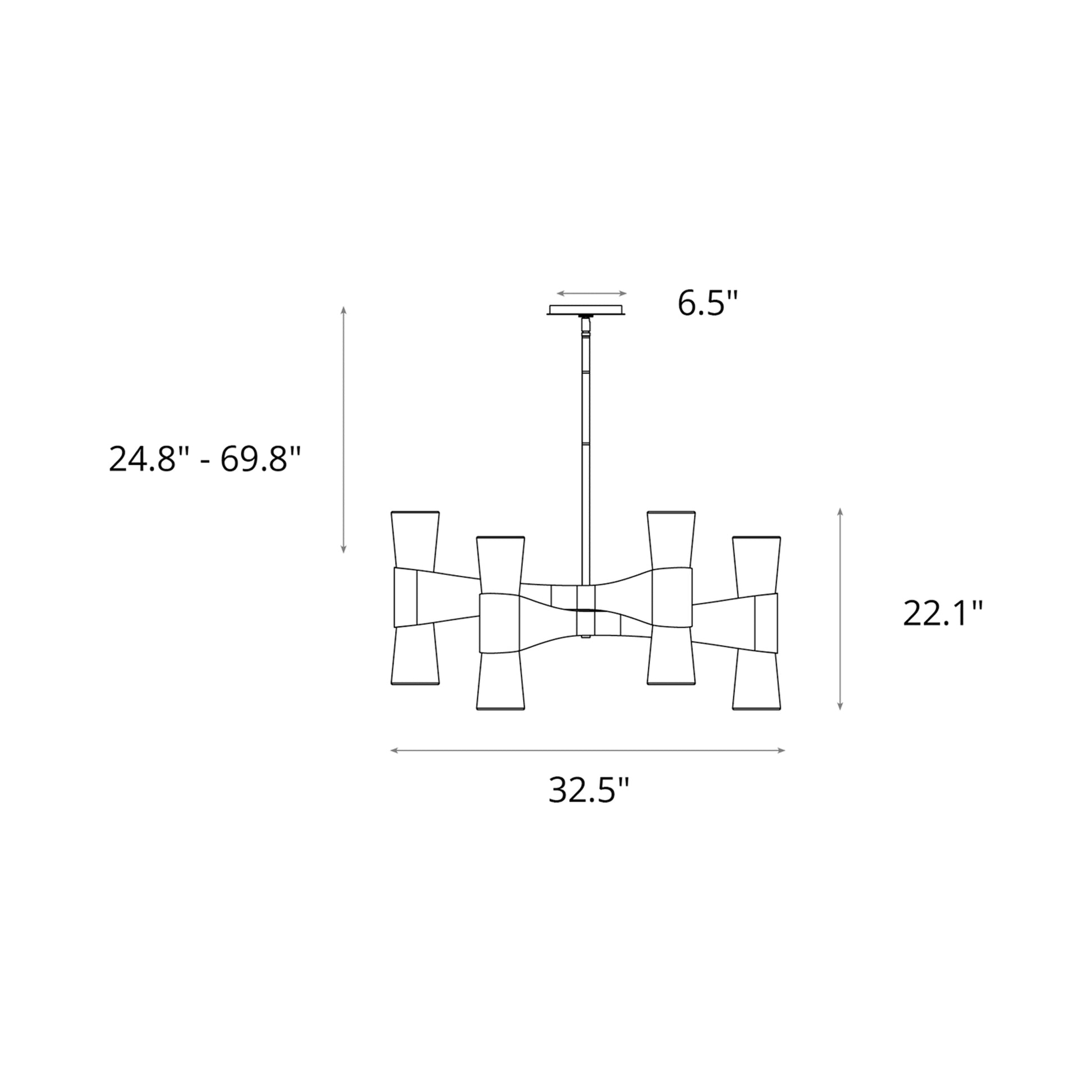Bellis Chandelier - line drawing.