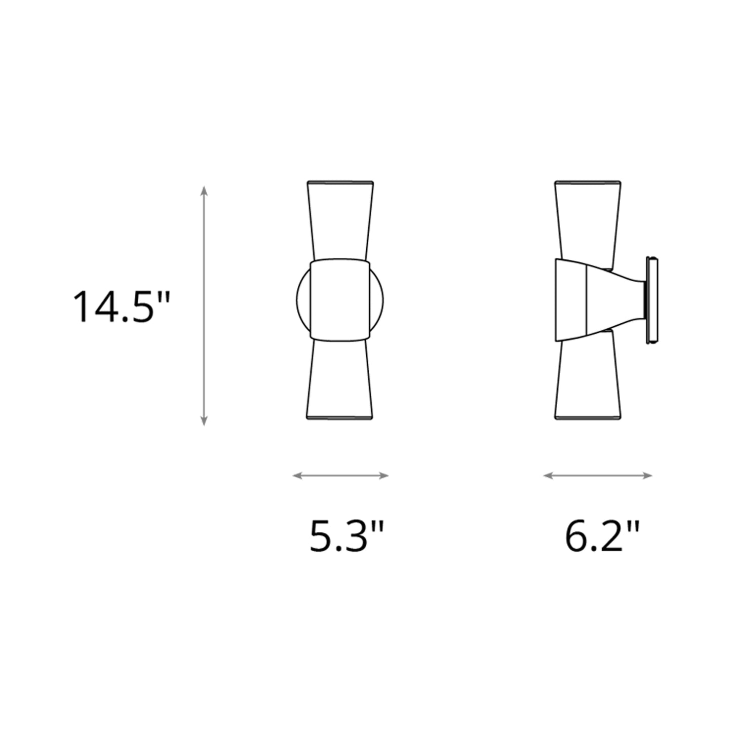 Bellis Wall Light - line drawing.