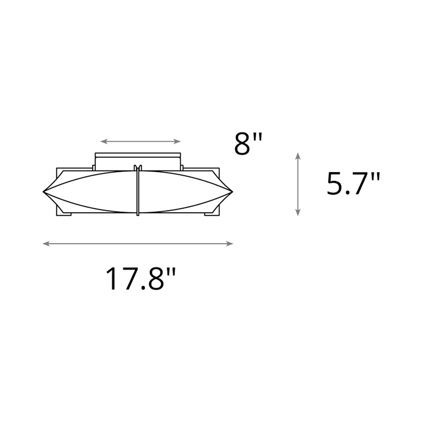 Bento Semi Flush Mount Ceiling Light - line drawing.