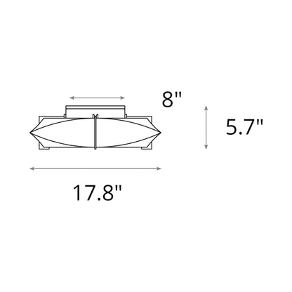 Bento Semi Flush Mount Ceiling Light - line drawing.