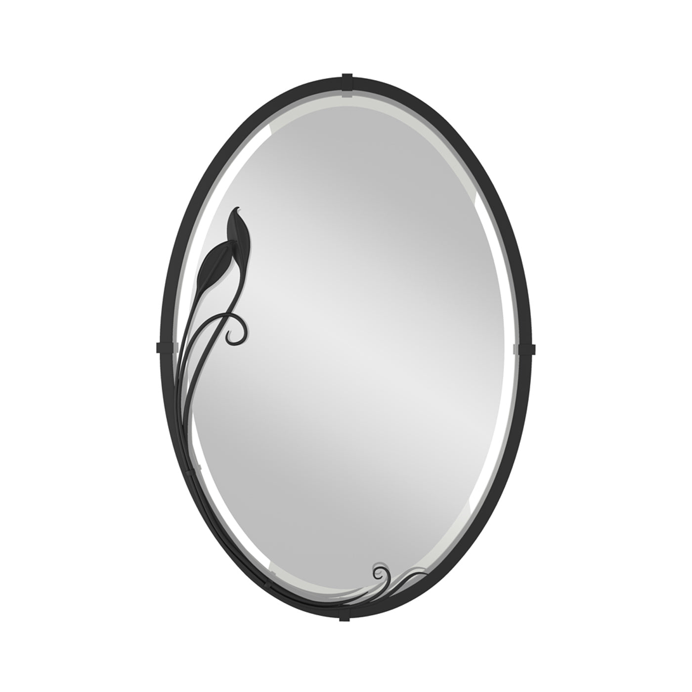 Beveled Leaf Oval Mirror.