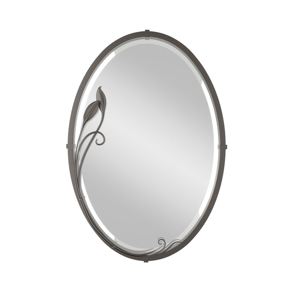 Beveled Leaf Oval Mirror in Oil Rubbed Bronze.