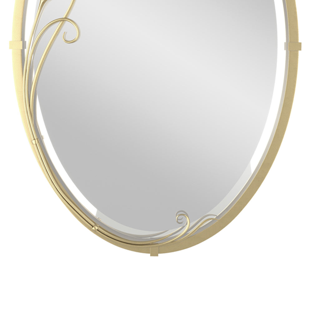 Beveled Leaf Oval Mirror in Detail.