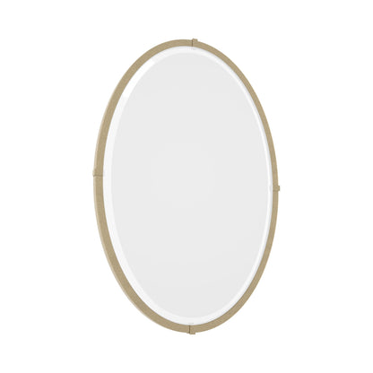 Beveled Oval Mirror in Soft Gold.