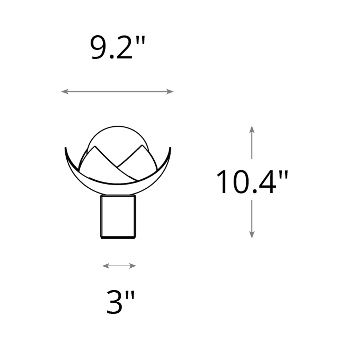 Blossom Mini Table Lamp - line drawing.