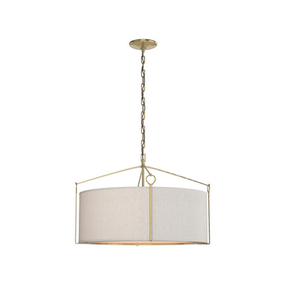 Bow Drum Pendant Light in Modern Brass/Flax (Small).