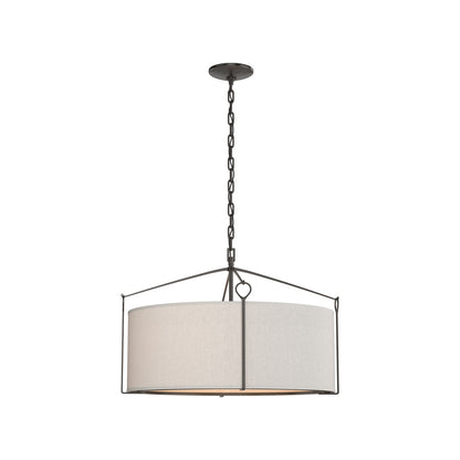 Bow Drum Pendant Light in Oil Rubbed Bronze/Flax (Small).