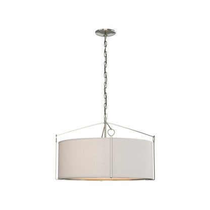 Bow Drum Pendant Light in Sterling/Flax (Small).