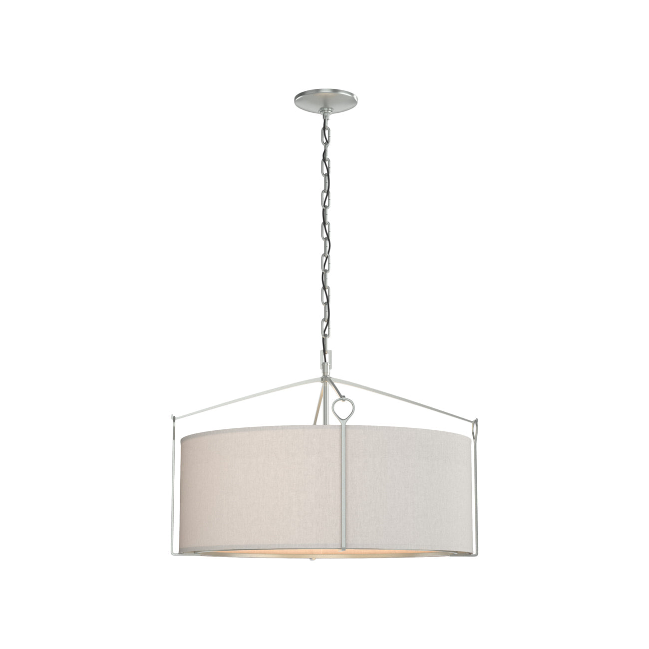 Bow Drum Pendant Light in Vintage Platinum/Flax (Small).