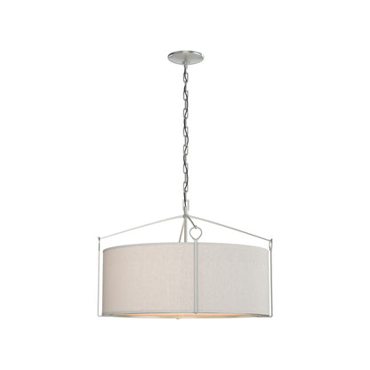 Bow Drum Pendant Light in Vintage Platinum/Flax (Small).