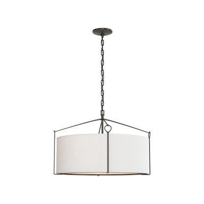 Bow Drum Pendant Light in Oil Rubbed Bronze/Natural Anna (Small).