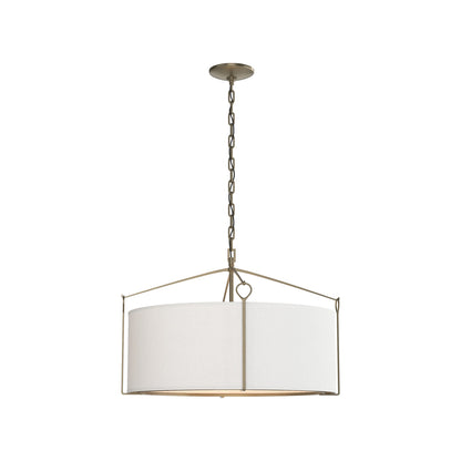 Bow Drum Pendant Light in Soft Gold/Natural Anna (Small).