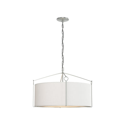 Bow Drum Pendant Light in Vintage Platinum/Natural Anna (Small).