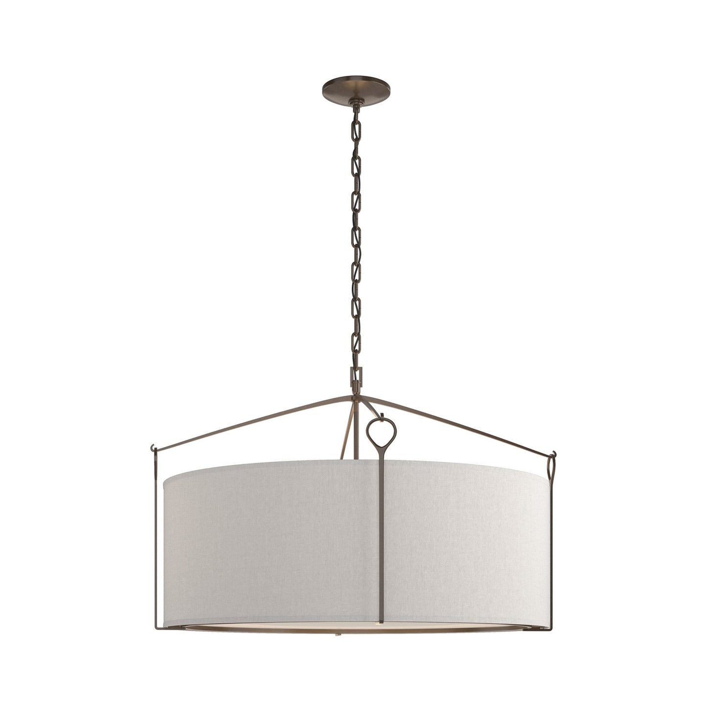 Bow Drum Pendant Light in Bronze/Flax (Large).