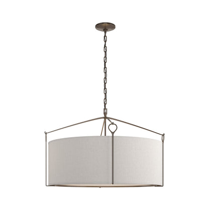 Bow Drum Pendant Light in Bronze/Flax (Large).