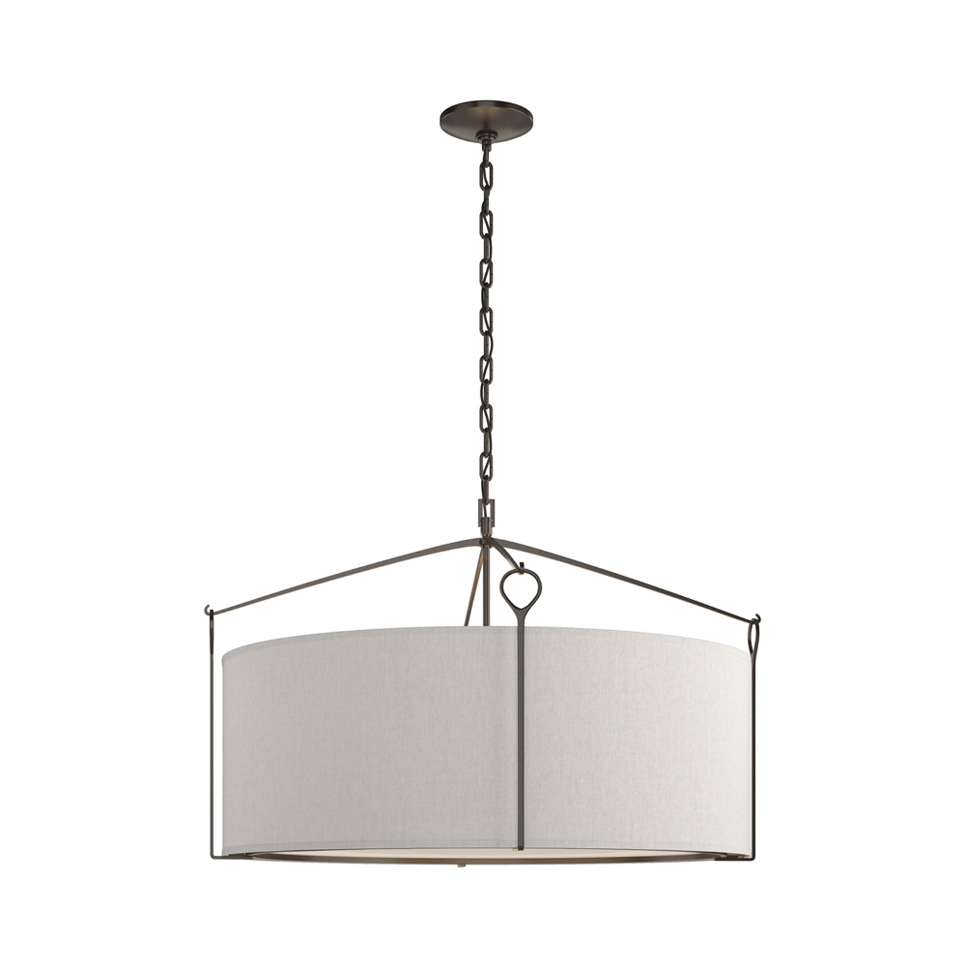 Bow Drum Pendant Light in Oil Rubbed Bronze/Flax (Large).