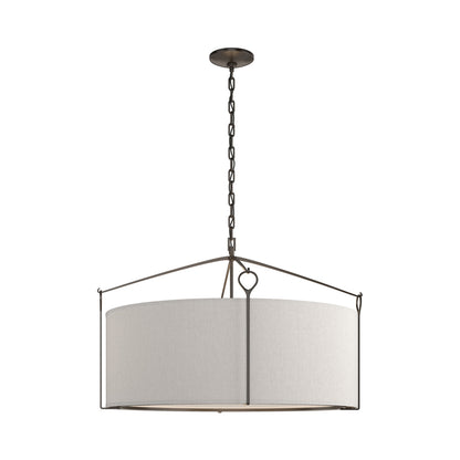 Bow Drum Pendant Light in Oil Rubbed Bronze/Flax (Large).