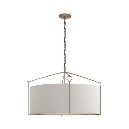 Bow Drum Pendant Light in Soft Gold/Flax (Large).