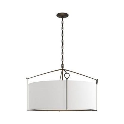 Bow Drum Pendant Light in Black/Natural Anna (Large).