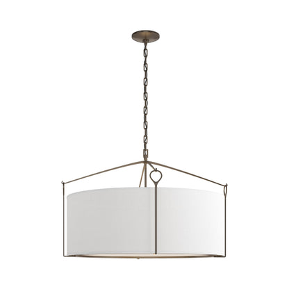 Bow Drum Pendant Light in Bronze/Natural Anna (Large).