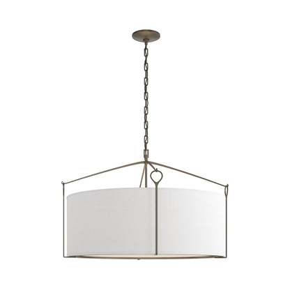 Bow Drum Pendant Light in Dark Smoke/Natural Anna (Large).