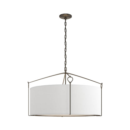 Bow Drum Pendant Light in Oil Rubbed Bronze/Natural Anna (Large).