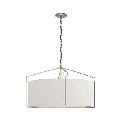 Bow Drum Pendant Light in Sterling/Natural Anna (Large).