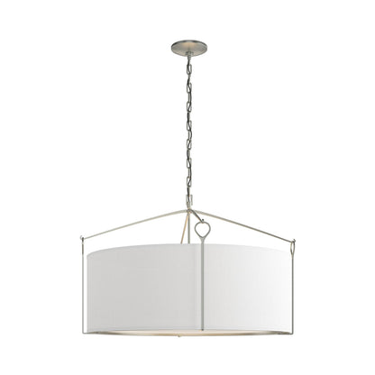 Bow Drum Pendant Light in Vintage Platinum/Natural Anna (Large).